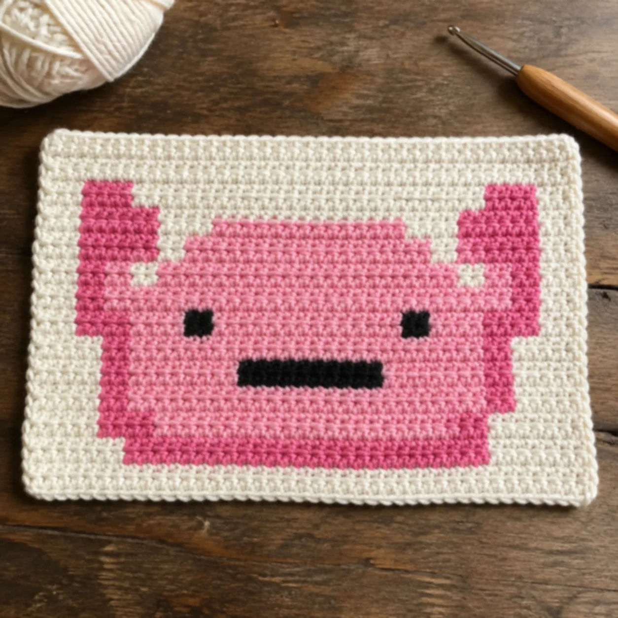 Axolotl (Classic Pink) — finished crochet piece inspiration
