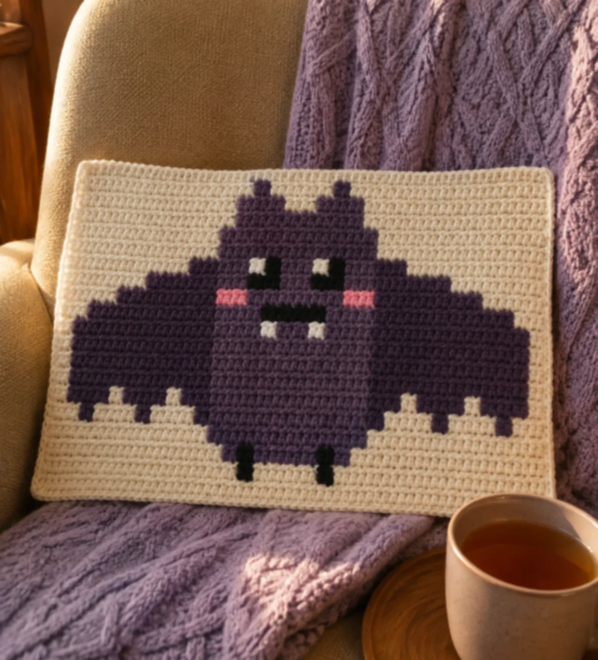 Little Bat (Charcoal) — finished crochet piece inspiration