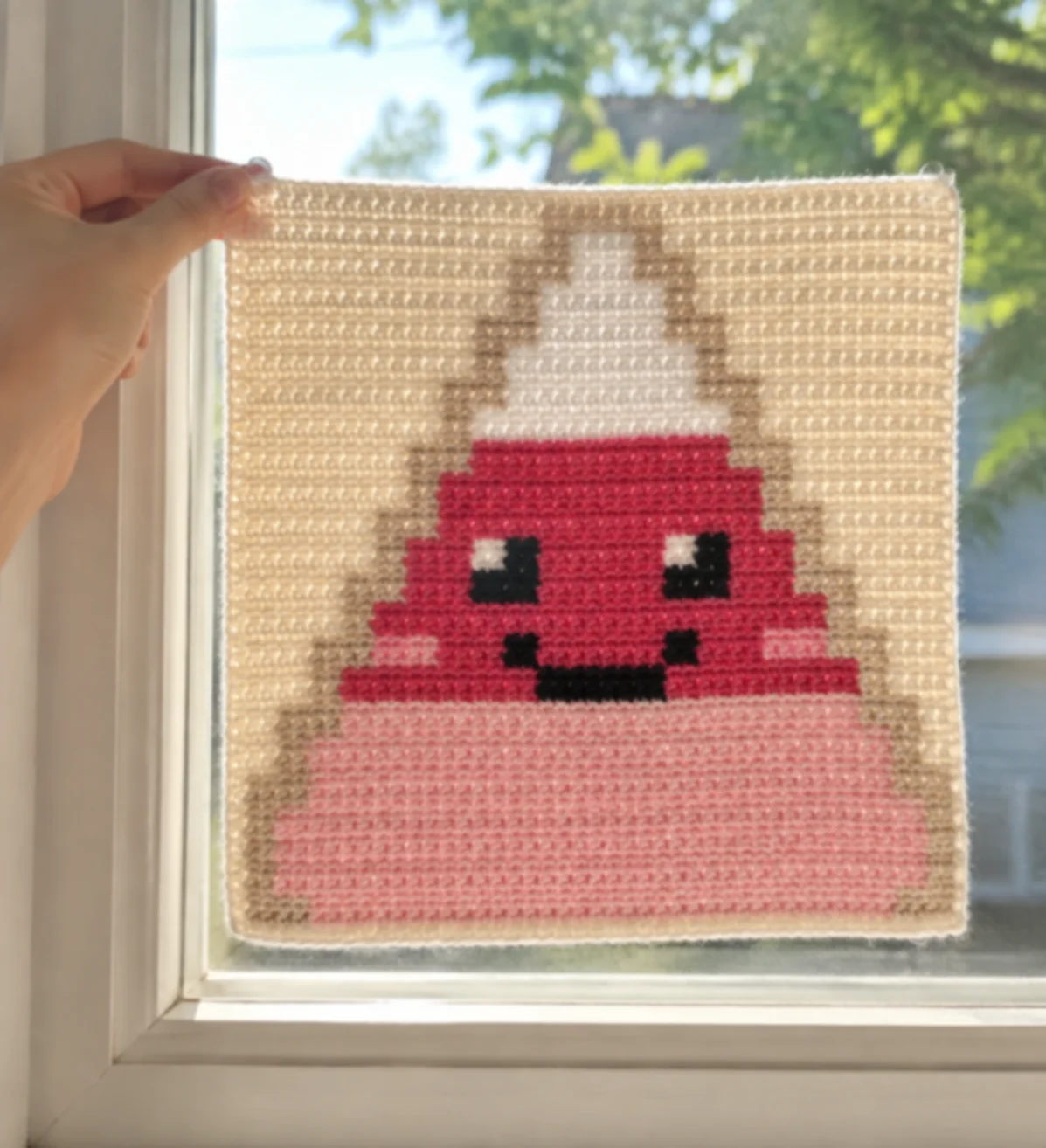 Strawberry Candy Corn — finished crochet piece inspiration