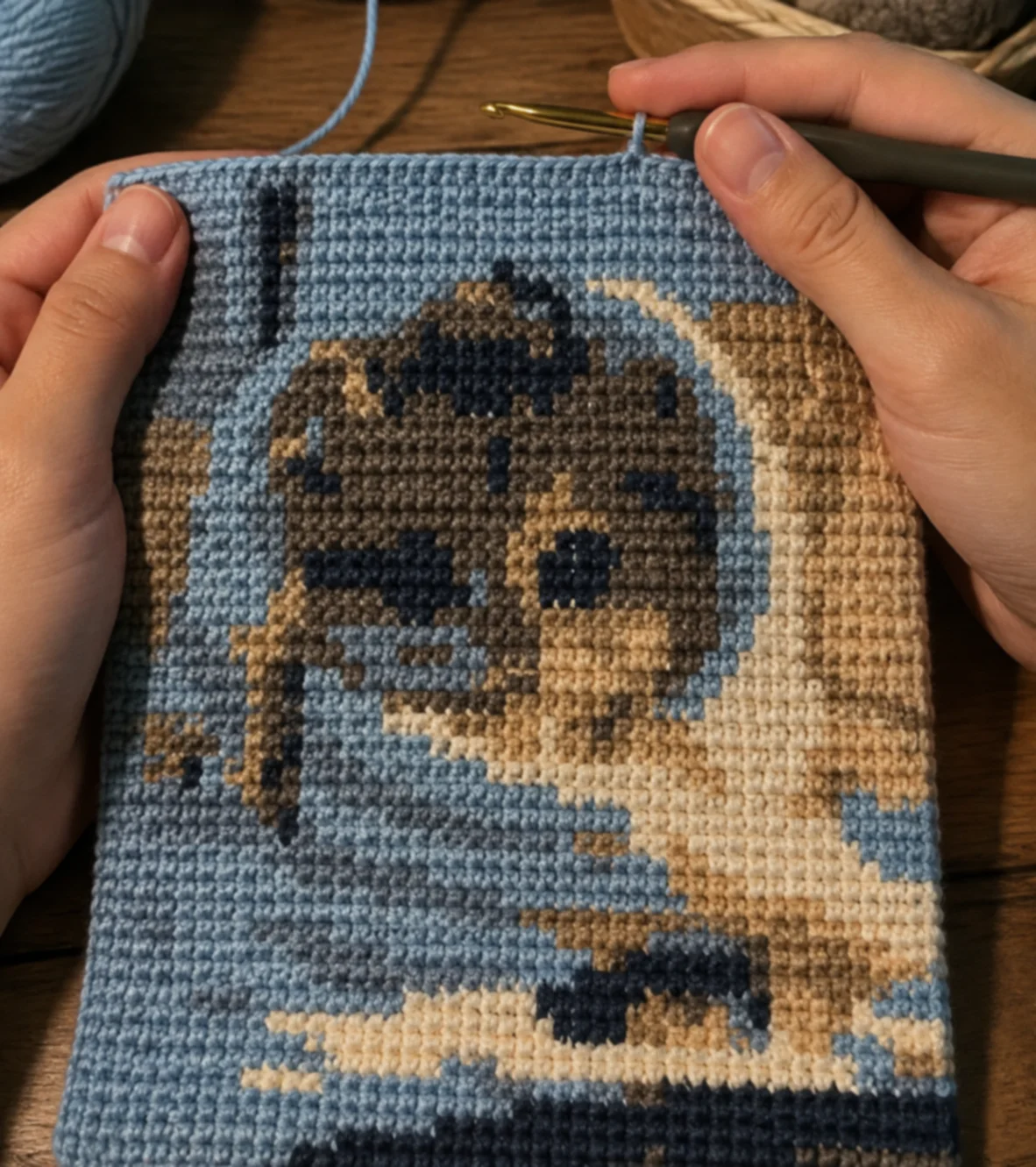 Tabby Kitten in a Blanket — finished crochet piece inspiration