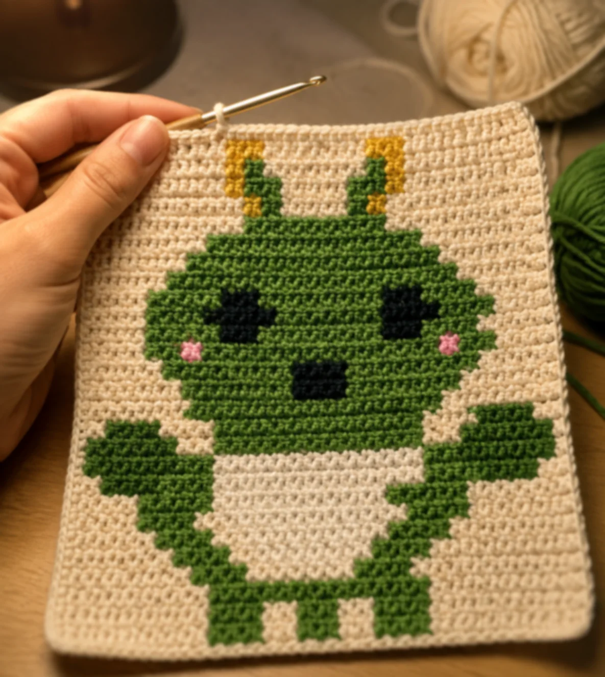Baby Dragon (Classic Green) — finished crochet piece inspiration