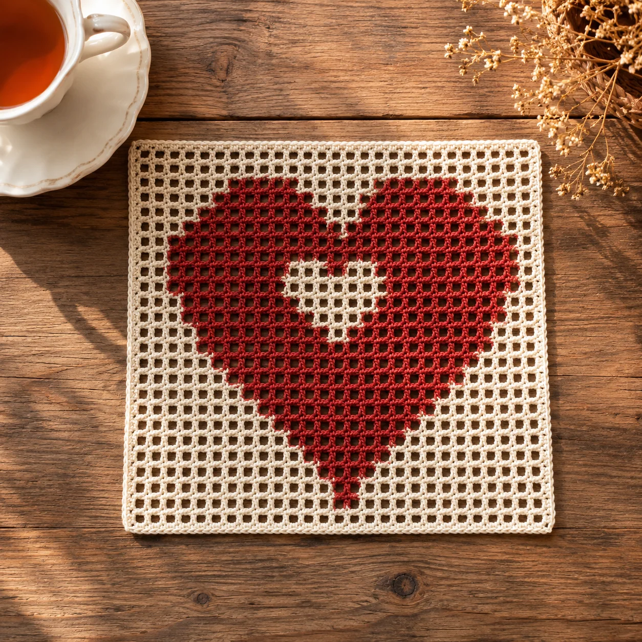 Heart (Filet) — finished crochet piece inspiration