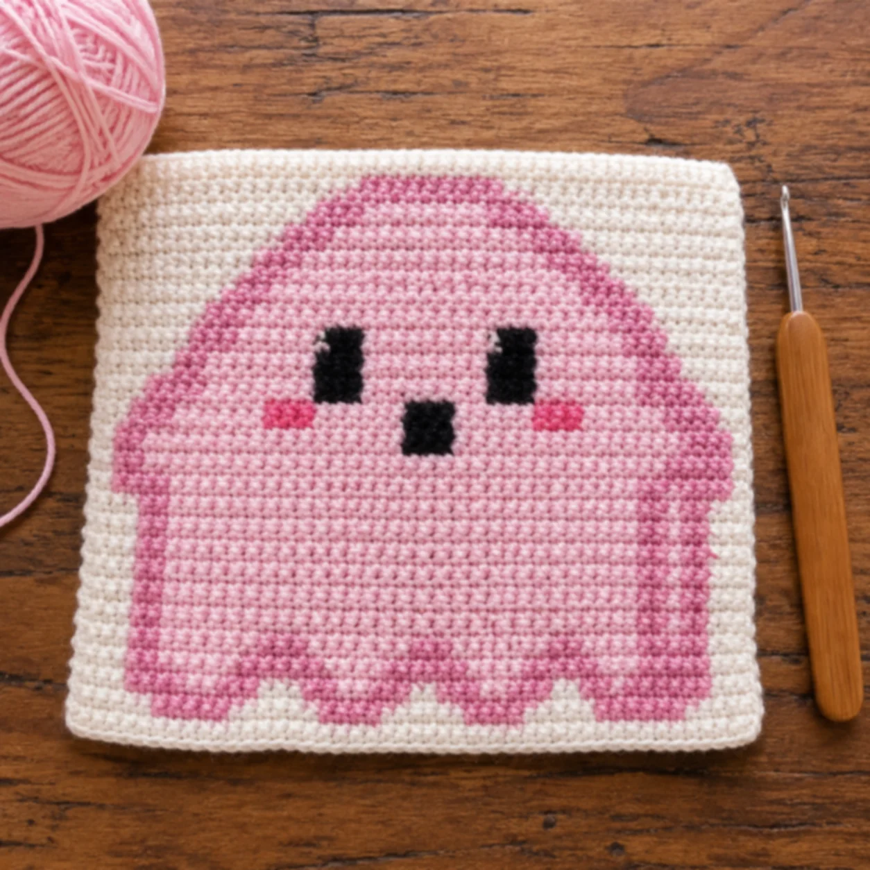 Blush Ghost — finished crochet piece inspiration