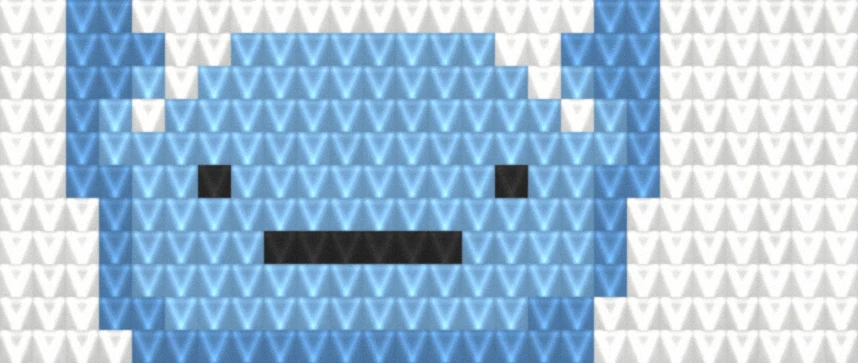 Axolotl (Blue) as worked crochet fabric — simulated stitch texture