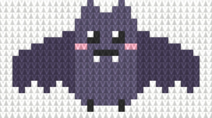 Little Bat (Charcoal) as worked crochet fabric — simulated stitch texture