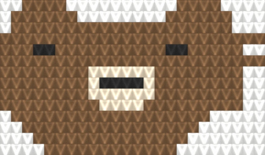Bear Face (Mocha) as worked crochet fabric — simulated stitch texture