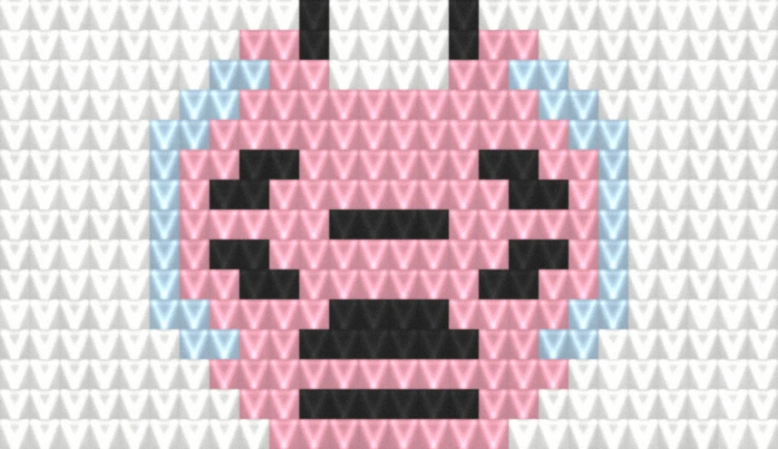 Berry Bee as worked crochet fabric — simulated stitch texture