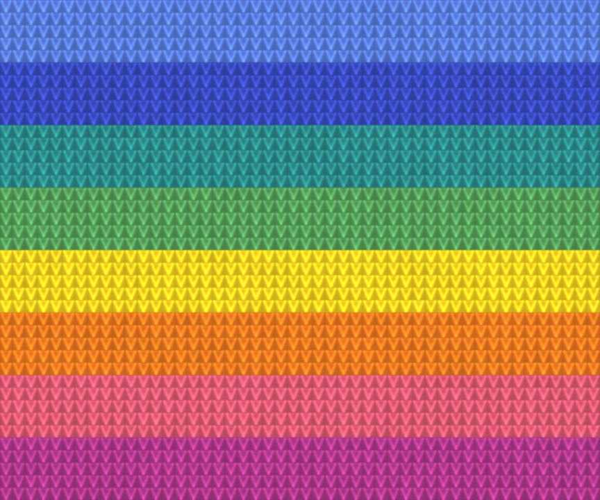 Jewel 9-Shade Scale as worked crochet fabric — simulated stitch texture