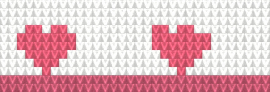 Heart Border as worked crochet fabric — simulated stitch texture