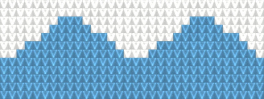 Wave Border as worked crochet fabric — simulated stitch texture