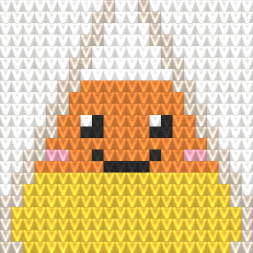 Candy Corn (Classic) as worked crochet fabric — simulated stitch texture