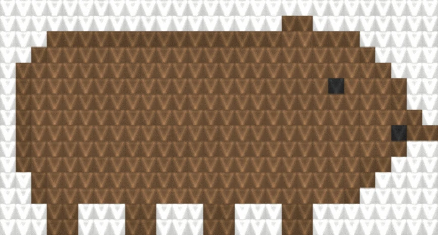 Capivara de Perfil em crochê tecido — textura de ponto simulada a partir do gráfico