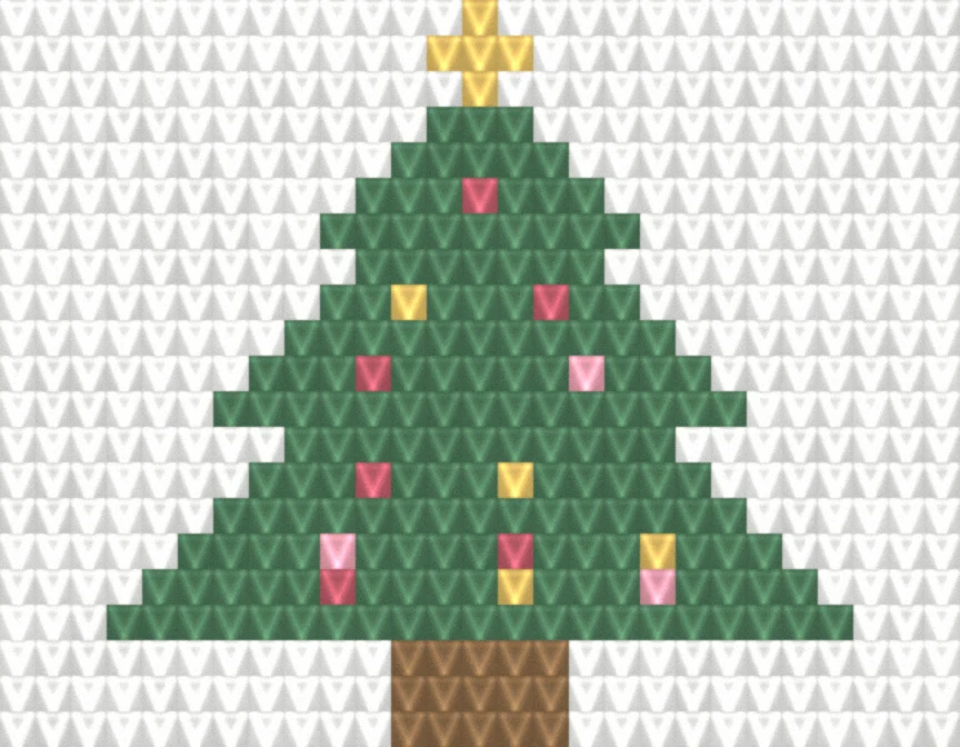 Árbol de Navidad en crochet tejido — textura de punto simulada a partir del gráfico
