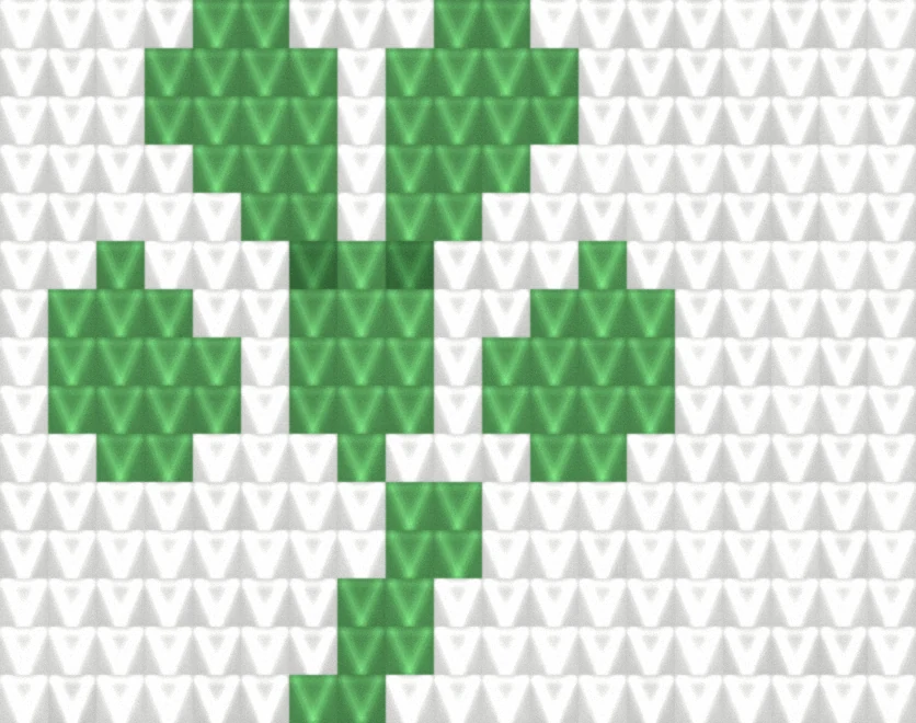 Four-Leaf Clover as worked crochet fabric — simulated stitch texture