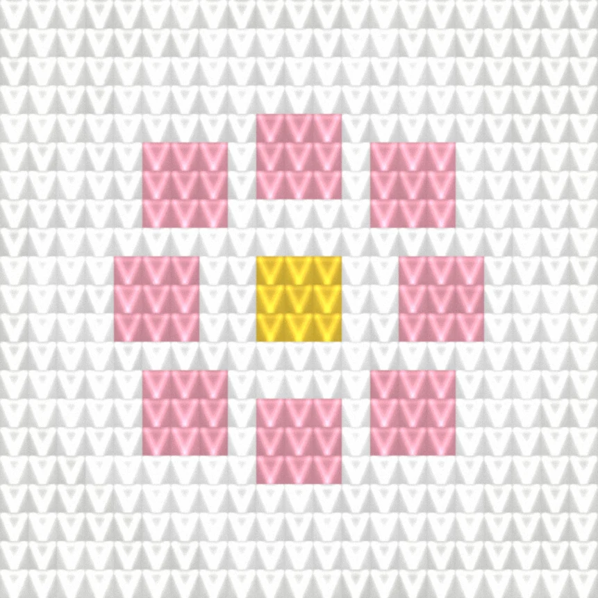 Flower Coaster as worked crochet fabric — simulated stitch texture