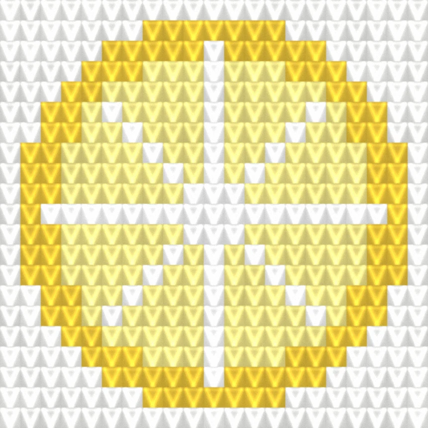 Lemon Slice Coaster as worked crochet fabric — simulated stitch texture