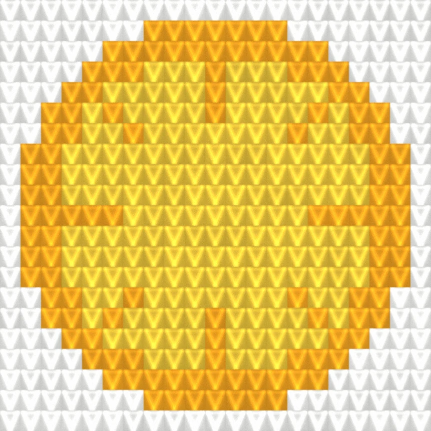Sun Coaster as worked crochet fabric — simulated stitch texture