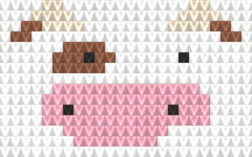 Cow Face as worked crochet fabric — simulated stitch texture