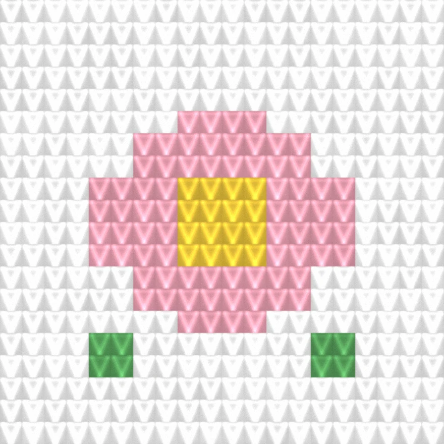 Flower Dishcloth as worked crochet fabric — simulated stitch texture