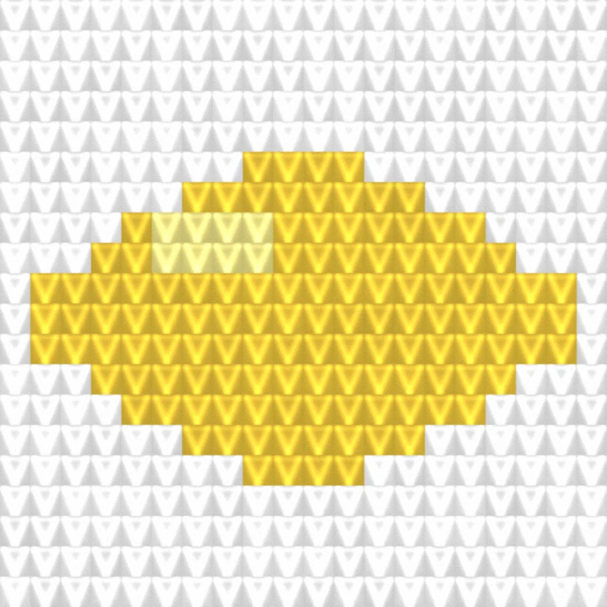 Lemon Dishcloth as worked crochet fabric — simulated stitch texture