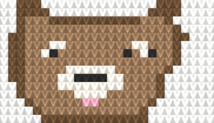 Puppy Face (Tan) as worked crochet fabric — simulated stitch texture