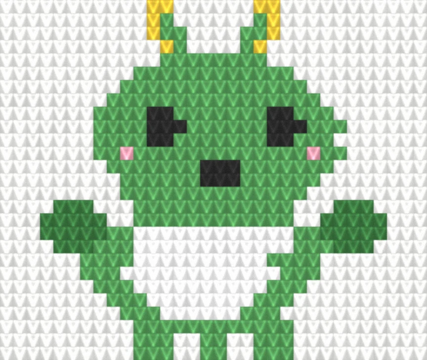 Baby Dragon (Classic Green) as worked crochet fabric — simulated stitch texture