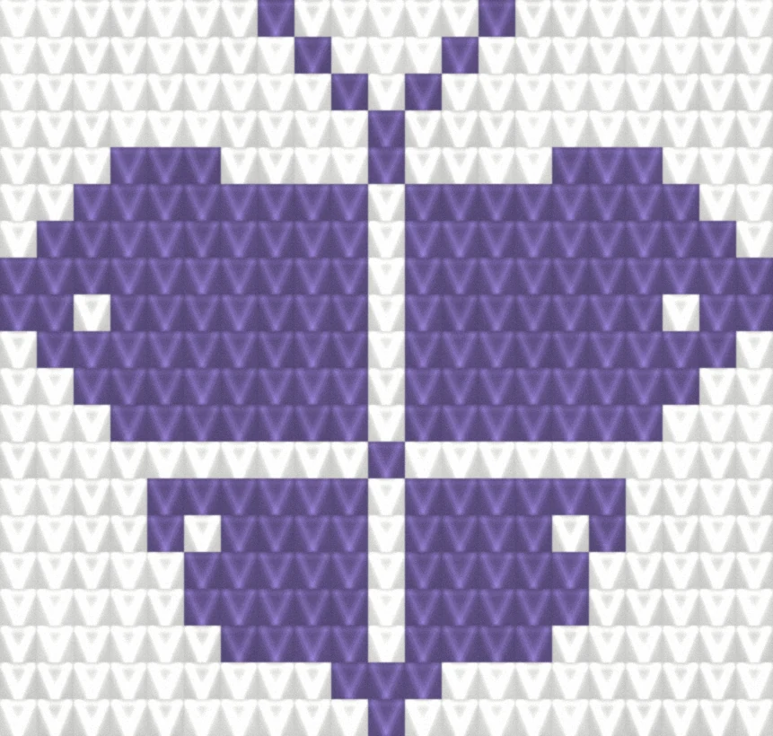 Butterfly (Filet) as worked crochet fabric — simulated stitch texture