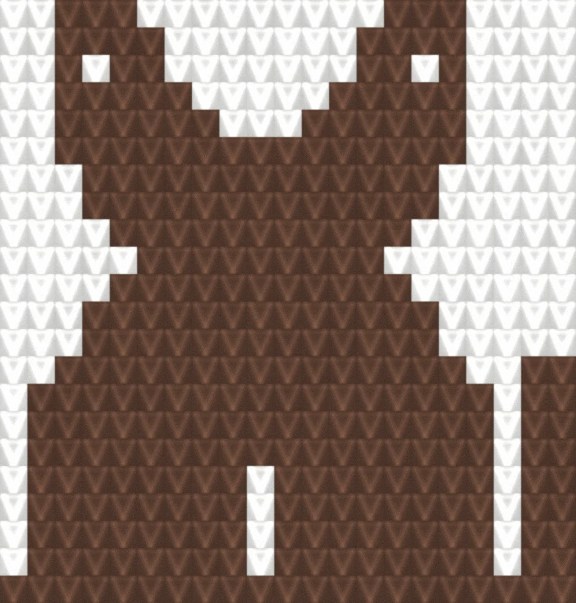 Sitting Cat (Filet) as worked crochet fabric — simulated stitch texture