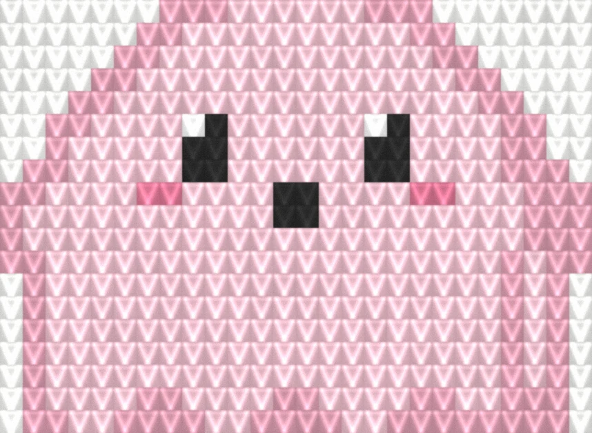 Blush Ghost as worked crochet fabric — simulated stitch texture