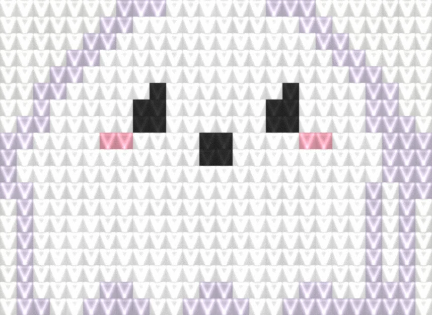 Little Ghost (Classic White) as worked crochet fabric — simulated stitch texture