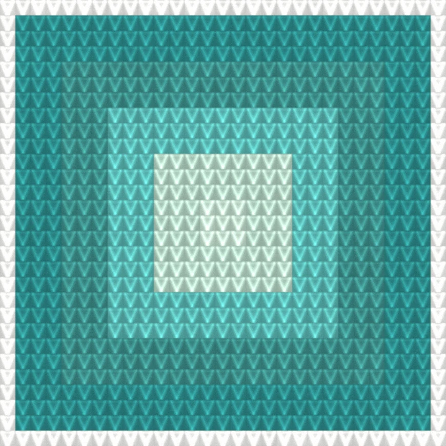Solid Granny — Teal as worked crochet fabric — simulated stitch texture