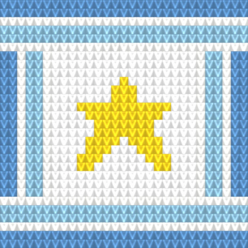 Star Granny as worked crochet fabric — simulated stitch texture