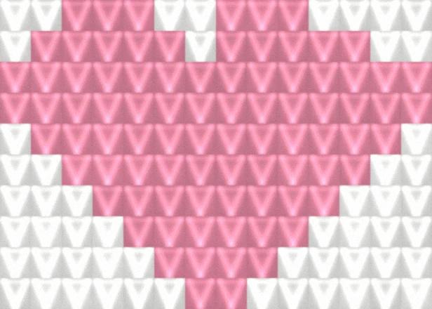Sweet Heart (Pink) as worked crochet fabric — simulated stitch texture