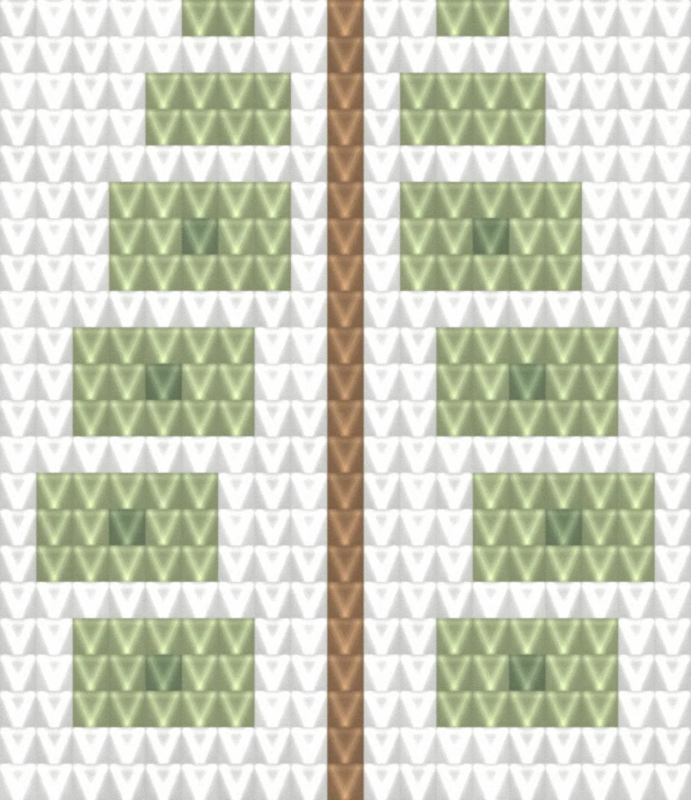 Eucalyptus Stem as worked crochet fabric — simulated stitch texture