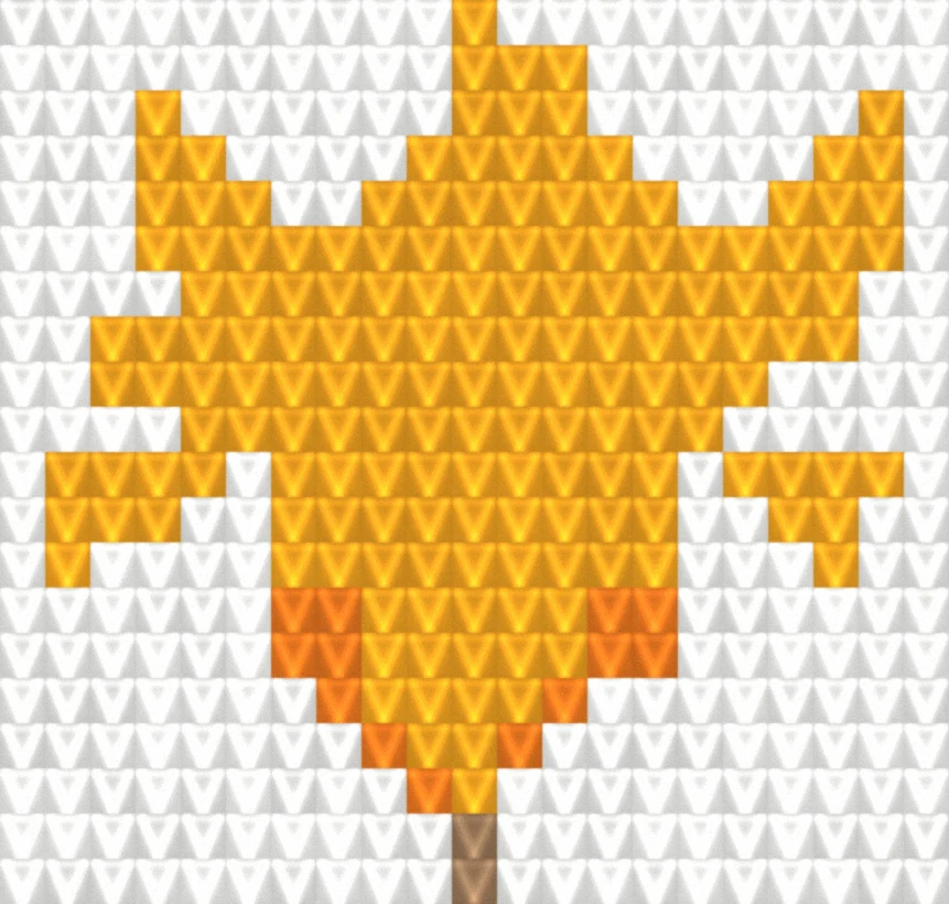 Maple Leaf as worked crochet fabric — simulated stitch texture