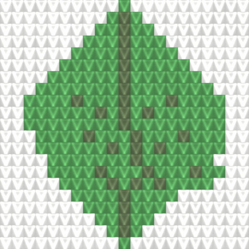 Simple Leaf as worked crochet fabric — simulated stitch texture