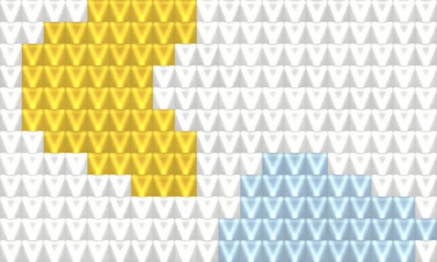 Moon & Cloud as worked crochet fabric — simulated stitch texture