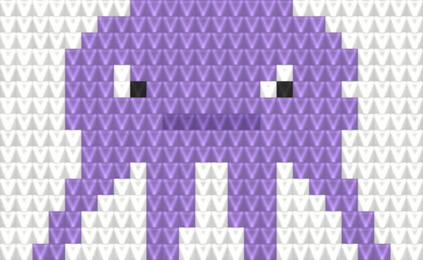Polvinho (Roxo) em crochê tecido — textura de ponto simulada a partir do gráfico