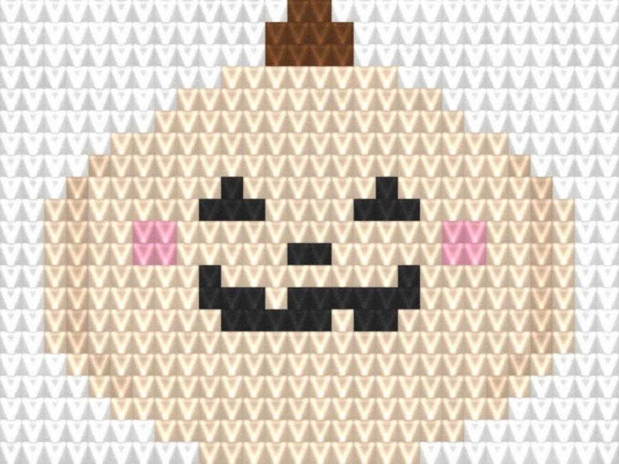 Ghost Pumpkin (Cream) as worked crochet fabric — simulated stitch texture