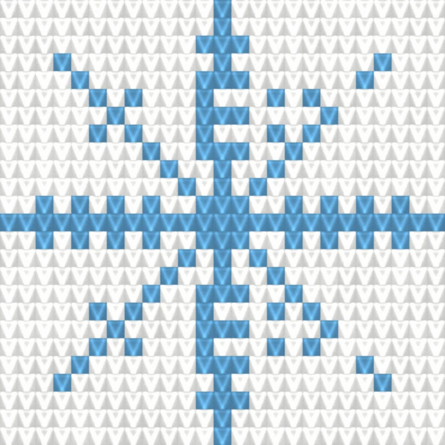 Copo de Nieve en crochet tejido — textura de punto simulada a partir del gráfico