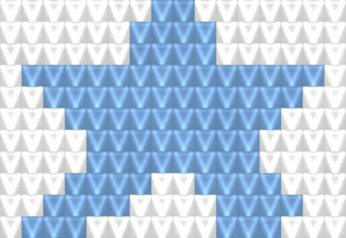 Little Star (Blue) as worked crochet fabric — simulated stitch texture