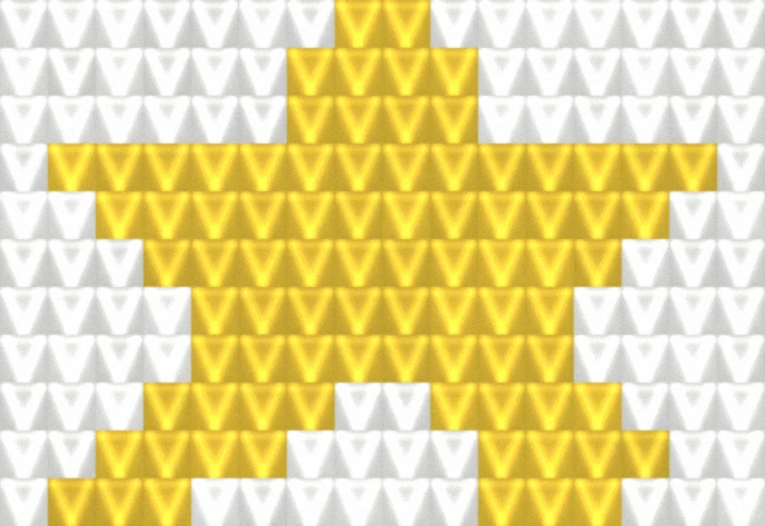 Little Star as worked crochet fabric — simulated stitch texture