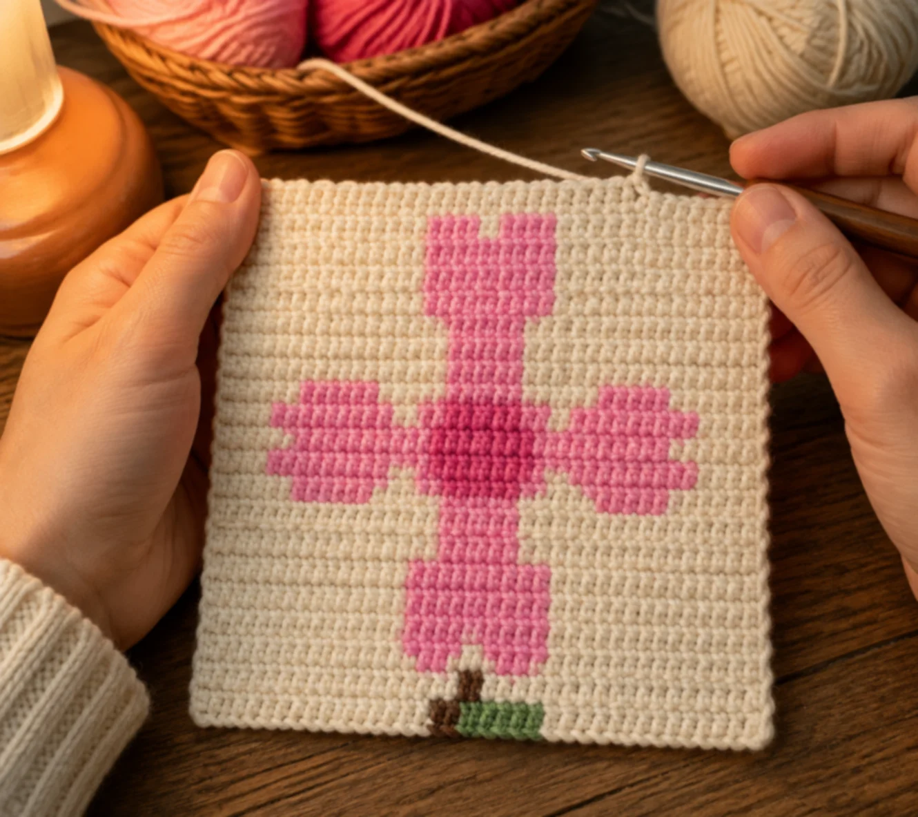 Sakura — finished crochet piece inspiration